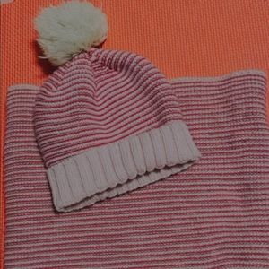 Pink Beanie with matching scarf 😍